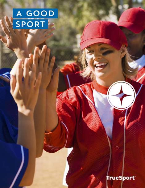 A Good Sport Lesson cover: teens high fiving after a game.