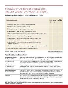 Coach's quick compete-learn-honor pulse check document.