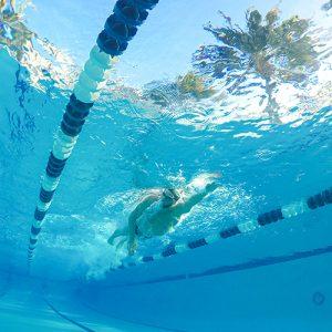 Underwater shot of Jordan Wilimovsky swimming.